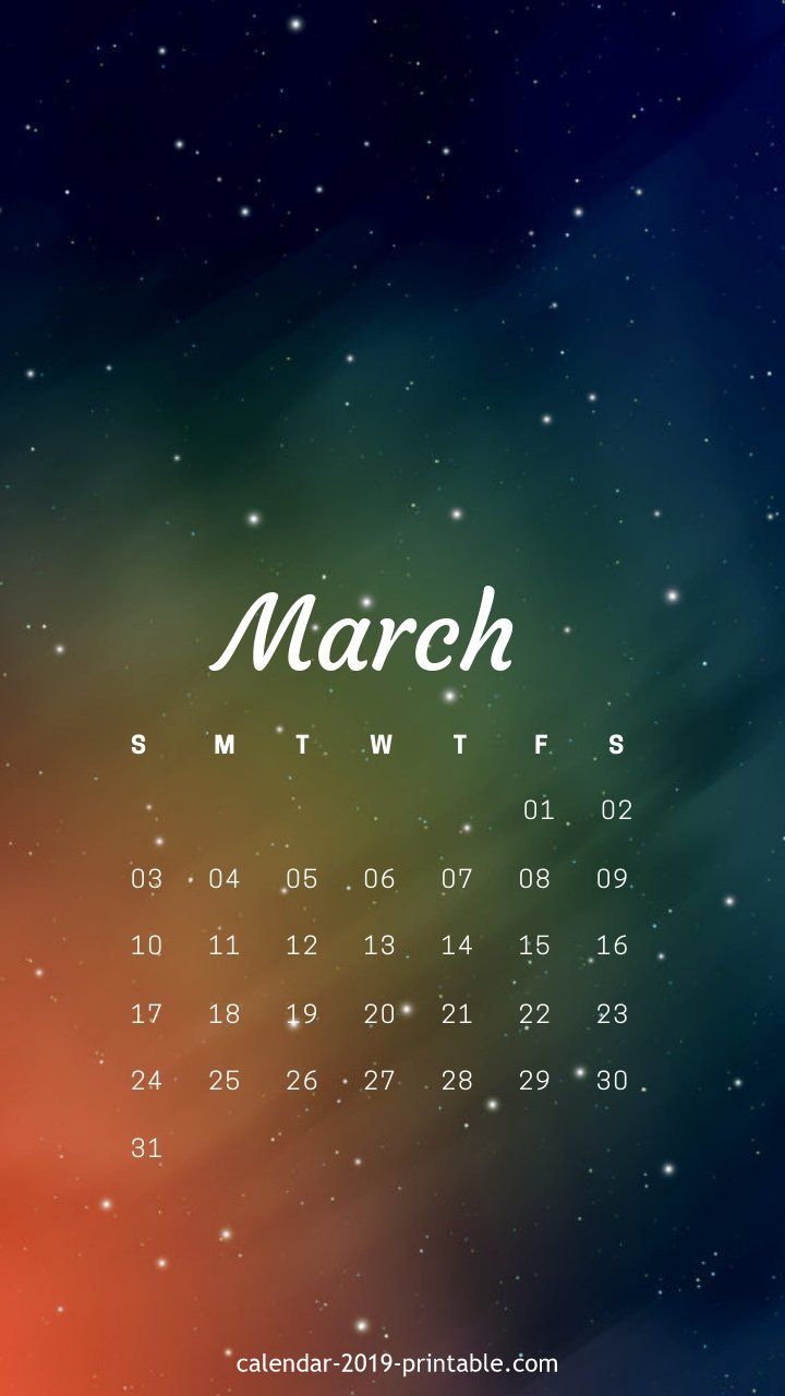 March 2020 Desktop Calendar Wallpaper iPhone