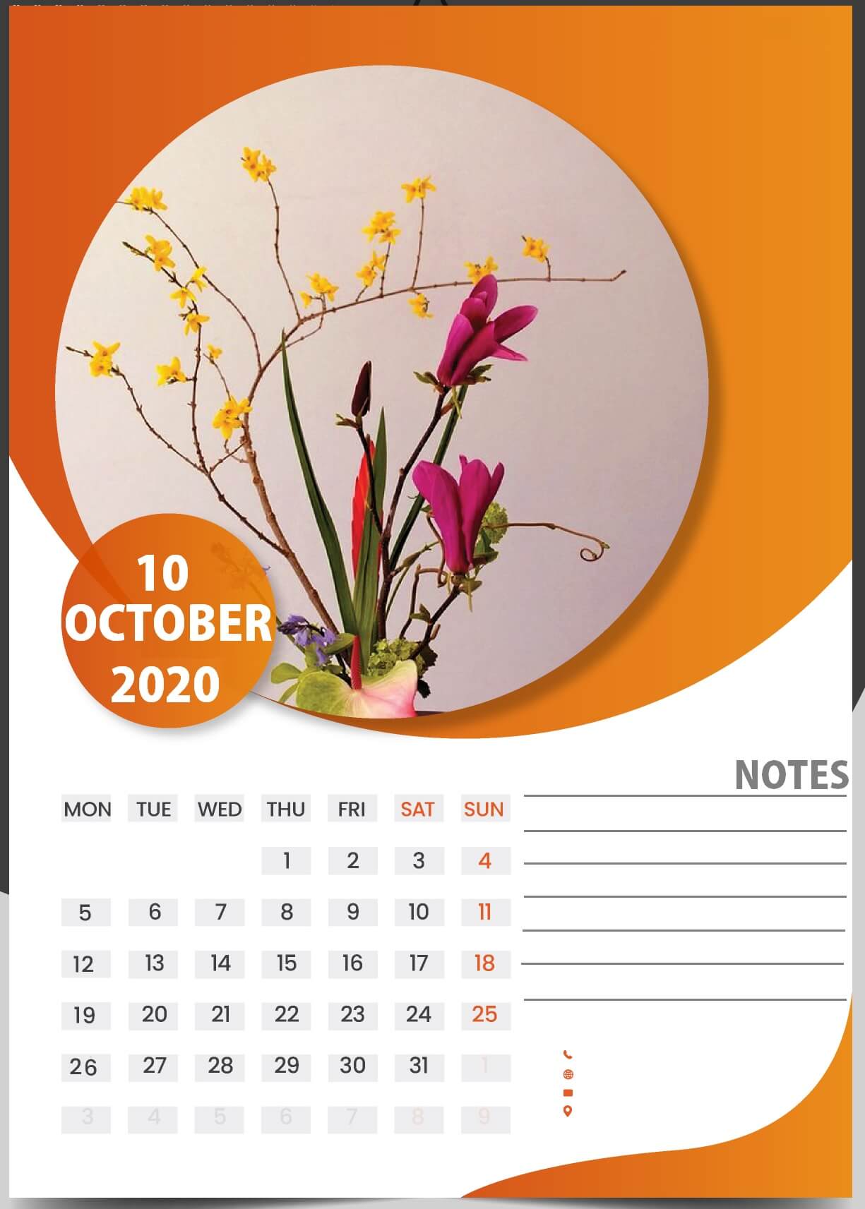 October 2020 Wall Calendar