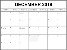December 2019 Calendar Moon Phases With Holidays