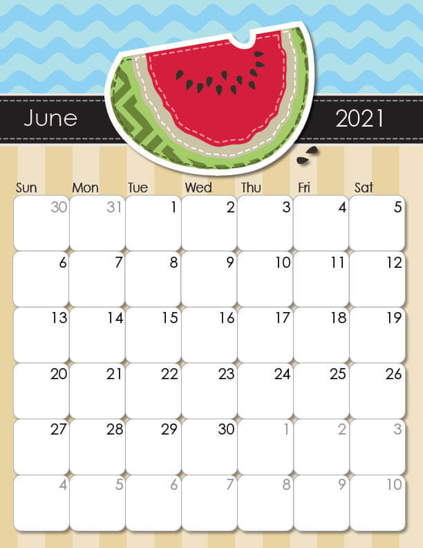 2021 June Calendar Printable Template