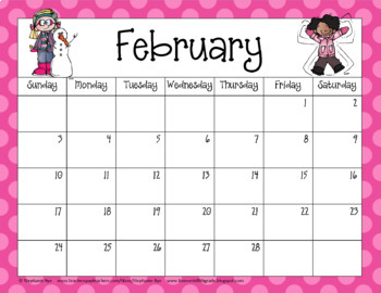 2020 February Wall Calendar